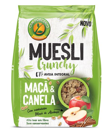 MUESLI CRUNCHY MAÇÃ E CANELA 450G Ignoramus Produtos Naturais