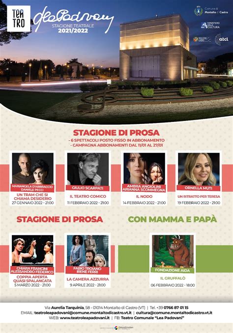 Comune Di Montalto Di CastroDal 27 Gennaio Il Teatro Lea Padovani Apre