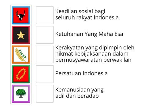 Pasangkan Simbol Dan Bunyi Sila Dari Pancasila Dengan Benar Match Up