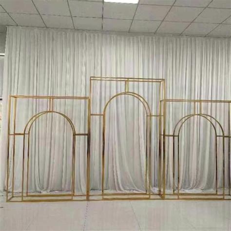 Wedding Arch Metal Gold Arched Decoration Wedding Stage Backdrop Stand