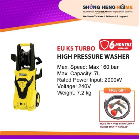 Eurohit Urohit Euk5 Turbo High Pressure Washer 160 Bar 2000w Lazada