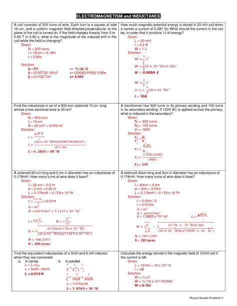 Physics Problems And Answers Physics Practice Problems