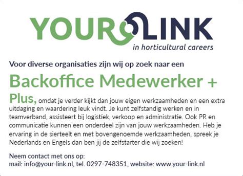 Vacature Backoffice Medewerker Nieuwe Meerbode