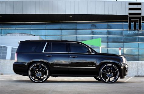 Black On Black On Black Yukon Denali 26 Custom Wheels Side View Gmc