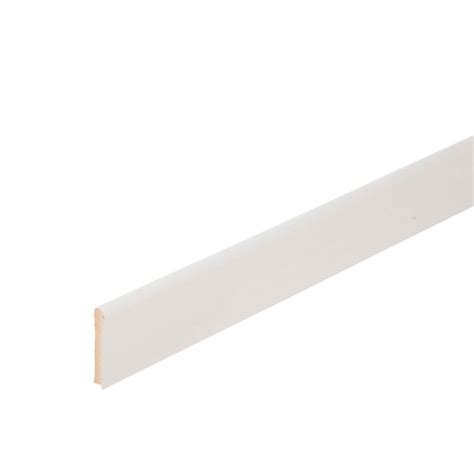 Plinthe médium MDF arrondie revêtu mélaminé blanc brillant 10x70 mm