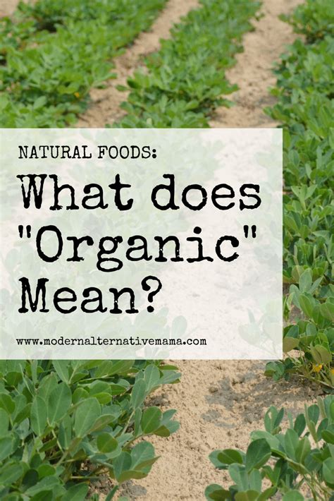 Natural Foods What Does Organic” Mean