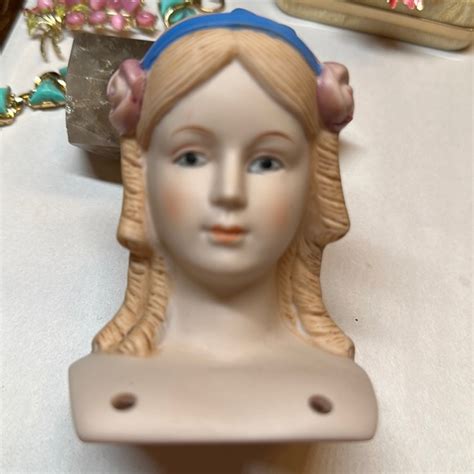 Vintage Accents 93 Shackman Japan Ladies Head Doll Head Ceramic