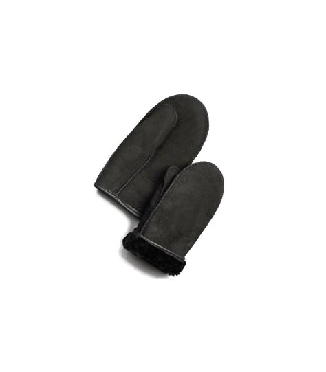 Alaska Black Shearling Sheepskin Mittens For Men Sheepskin Town