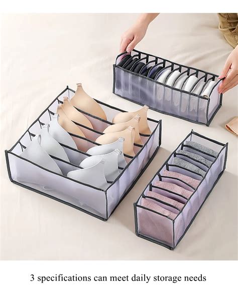 ORGANISATEUR DE TIROIR Gray 6 grids Sous vêtements En Nylon Soutien