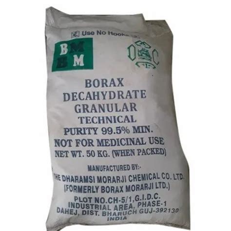 Borax Decahydrate Powder Packaging Size 50kg Grade Standard Technical Grade At Best Price In