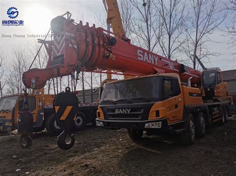 Used Sanyy75ton Stc750model Truck Crane Five Section Boom Crane 47