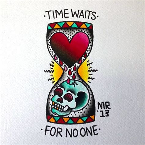 Time Waits for No one Tattoo Design