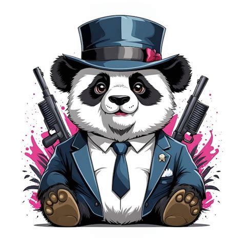 Premium Photo Panda Gangster Mascot Esport Logo Design