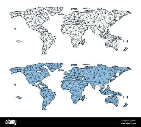 Ilustración del vector poligonal del mapa del mundo Banner geográfico