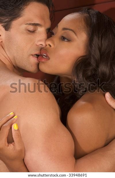 Loving Affectionate Nude Heterosexual Couple Affectionate Stock Photo