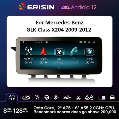 Erisin ES46GK40L Android 12 Autoradio GPS Stereo For Mercedes Benz GLK