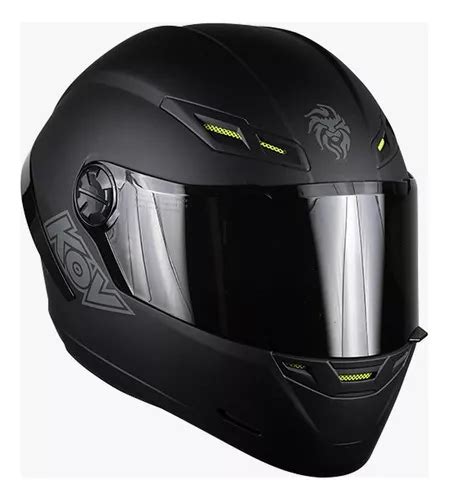 Capacete Fechado Para Moto Kov Forza Solid Matte Black Color Black