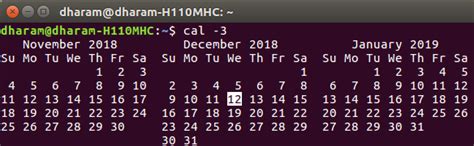 Cal Command In Linux With Examples