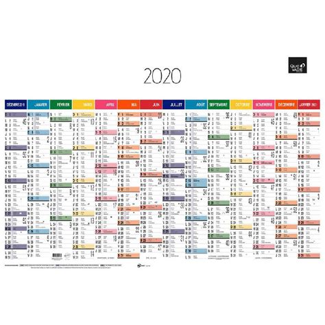 CALENDRIER ANNUEL 67 X 43 CM 14 MOIS DECEMBRE 2023 A JANVIER 2024