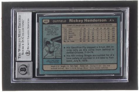 Rickey Henderson Signed 1980 Topps 482 Rc Inscribed Man Of Steal