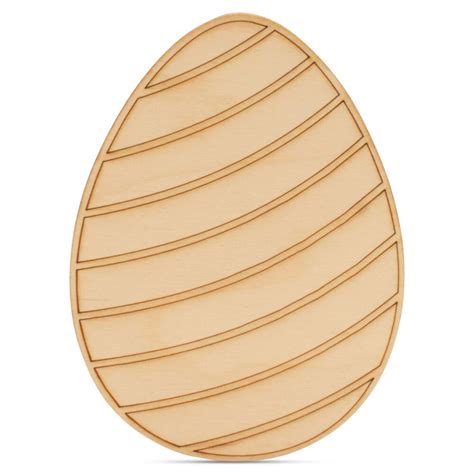 Striped Wood Easter Egg Cutouts 5 14 1 8 Thick Woodpeckers Michaels