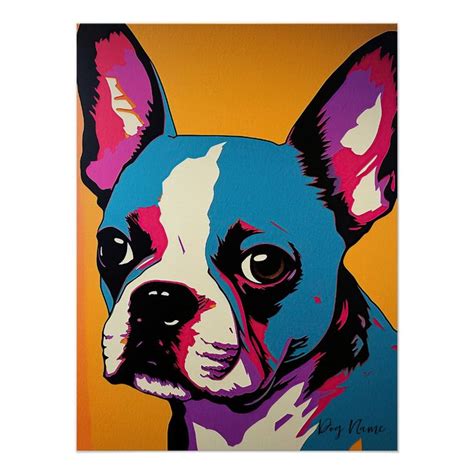 Boston Terrier Dog 002 Bruno Pokopen Poster Zazzle In 2024 Boston