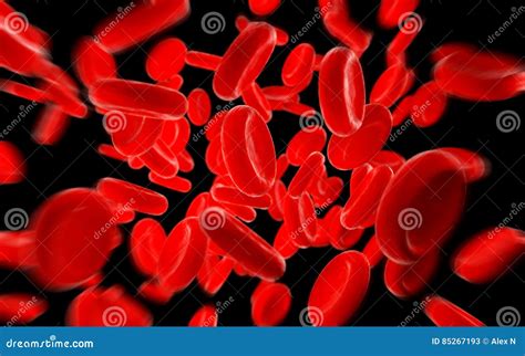 D Illustration Of Red Blood Cells Erythrocytes Under A Microscope