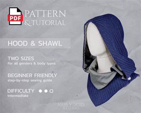 Hooded Cowl With Lining Digital Pdf Pattern And Sewing Guide Etsy