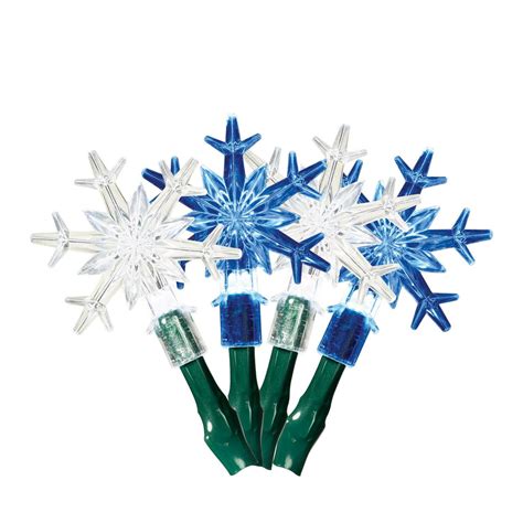 Count Battery Operated Blue Cool White Led Snowflake Christmas