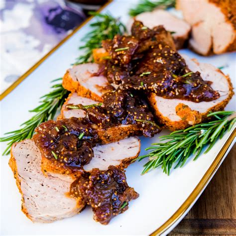 Pork Tenderloin With Dijon Fig Sauce Air Fry Or Roast The Foodie Affair