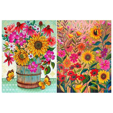 Pcs D Diy Full Round Drill Diamond Painting Sunflower Kit Home Decor