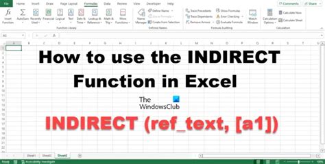 How To Use The Indirect Function In Excel