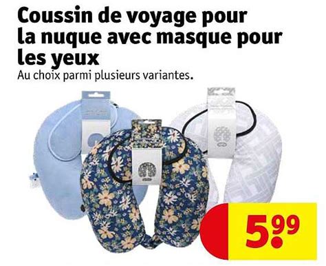 Promo Coussin De Voyage Pour La Nuque Avec Masque Pour Les Yeux Chez