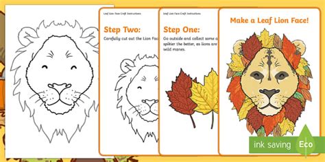 Leaf Lion Face Craft Instructions Primary Resource