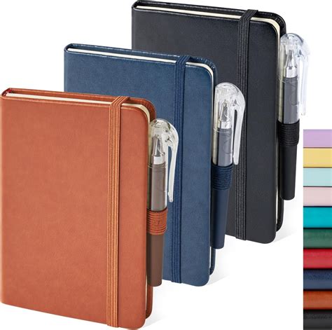 3 Pack Pocket Notebook Journals Mini Small Leather Lined Journal