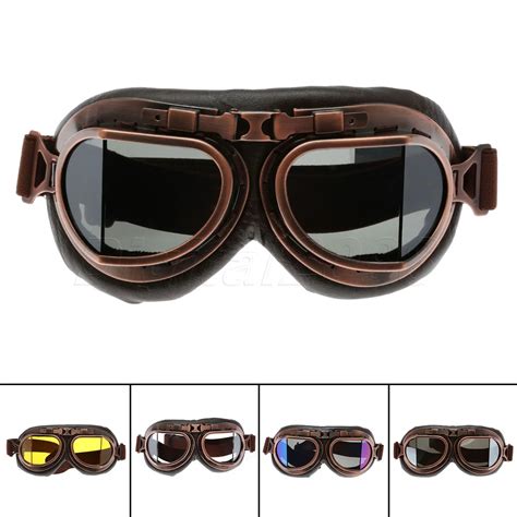 Yetaha Wwii Raf Vintage Motorcycle Goggles Harley Motocross Aviator Pilot Cruiser Glasses Atv