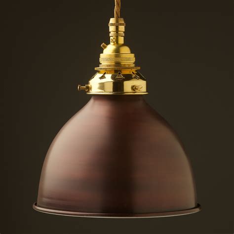 Bronze Dome Shade Brass E26 Pendant