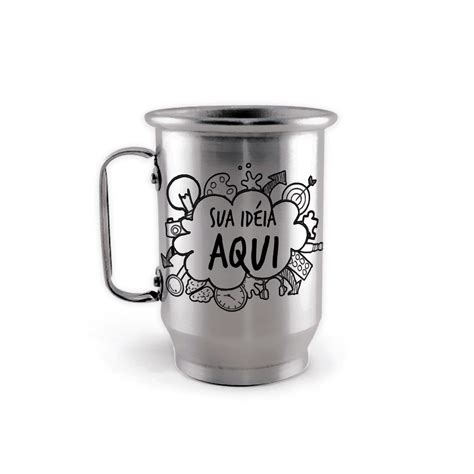 Caneca De Alum Nio Prata Personalizada Ml Canecas Horas