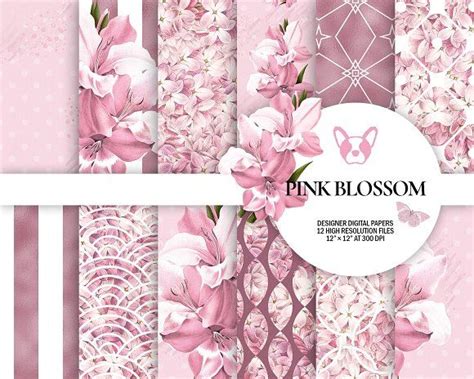 Cherry Blossom Digital Paper Digital Paper Scrapbook Paper Designs