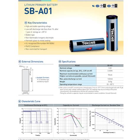 Tekcell V A Size Sb A Battery Masters