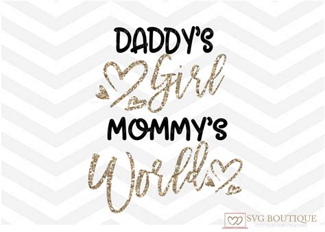 Daddys Girl Mommys World SVG Baby Girl Cut File Heart Arrow Etsy