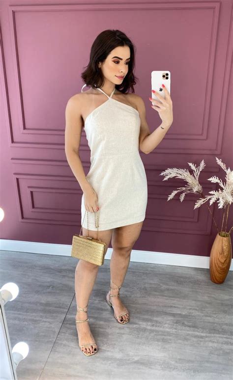 Vestido Curto Sem Bojo Linho Cru Fernanda Ramos Store