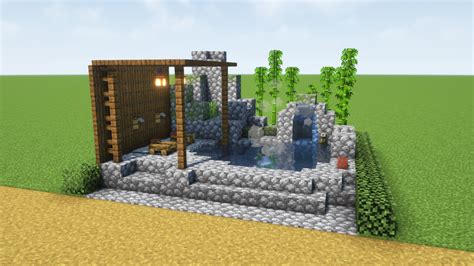 マイクラ建築：温泉にある選べる床材の露天風呂。簡単10×10。no 194｜souのマイクラログ