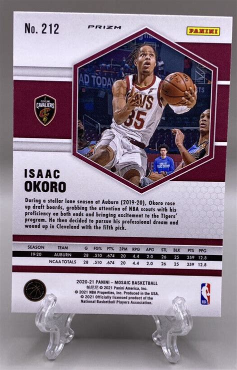 2020 21 Mosaic ISAAC OKORO RED WAVE PRIZM ROOKIE CAVALIERS EBay