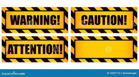 Warning Signs stock vector. Image of industrial, factory - 18697715