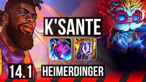 Ksante Vs Heimerdinger Top Dominating Kr Master 14 1 Youtube