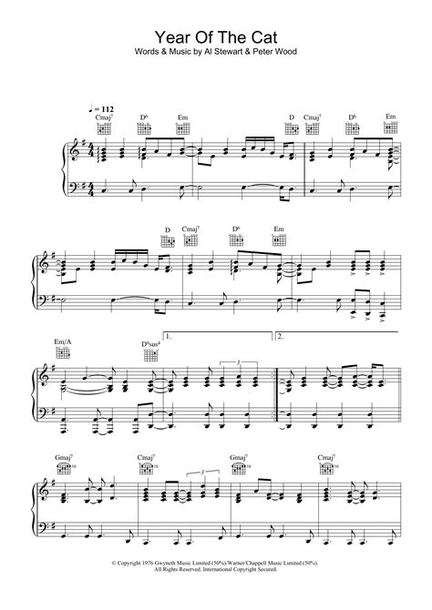 Year Of The Cat Sheet Music by Al Stewart for Piano/Keyboard and Voice ...