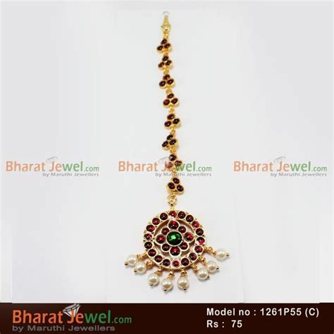 Kempu Stone Temple Head Set Bharatanatyam Jewellery Online Gram Gold