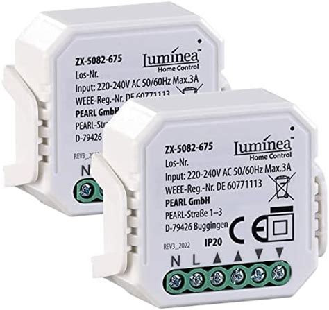 Luminea Home Control Jalousieaktor 2er Set WLAN Unterputzmodule für