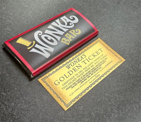 Willy Wonka 100g Chocolate Bar Large T Novelty With Shiny Carded Golden Ticket 1971 Etsy